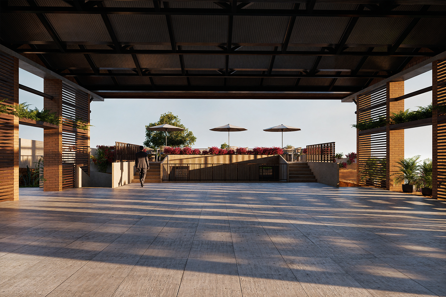 Render de la entrada principal de Casa Chicalá